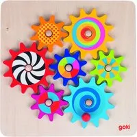 Goki goki Zahnradspiel Steckspiel aus Lindenholz, 8-teilig 20,5 x 20,5 x 3,1 cm – Produktbild 1 von 1