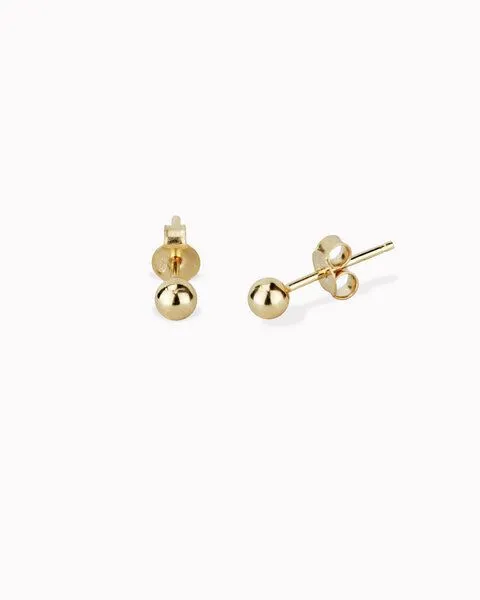 lille mus lille mus Ohrstecker 'Kugel' 925 Silber, Gold, – Produktbild 2 von 2