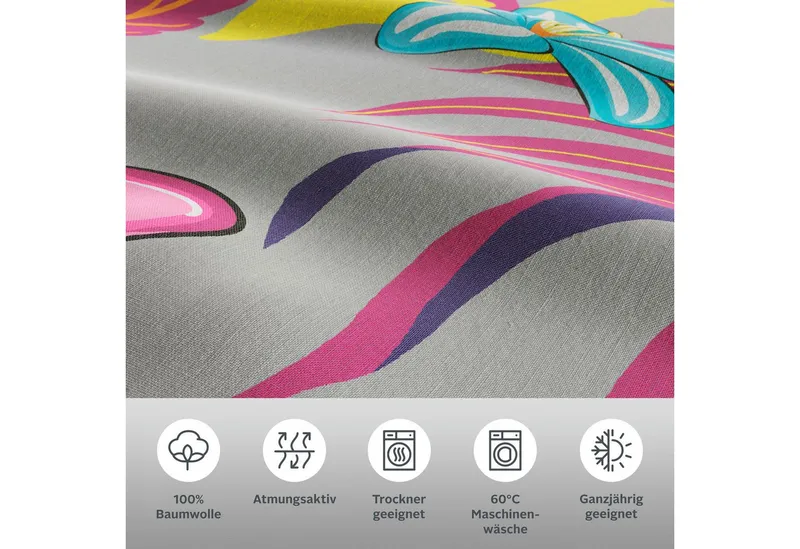 OTTO home Bettwäsche Physalis, Linon, 2 teilig, in Gr. 135x200 oder 155x220 cm, 100% Baumwolle, mehrere Designs, Rosa, – Produktbild 1 von 7