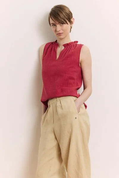 Tranquillo Tranquillo Bluse Lauraa aus Bio-Baumwolle - garnet red / 42 – Produktbild 5 von 5
