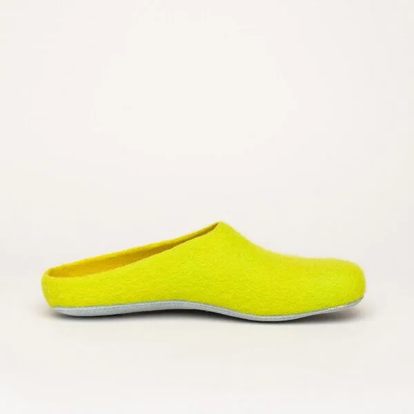 Magicfelt Magicfelt Filz-Hausschuh AP 701 aus 100% Merino-Wolle Pantoffeln für Damen & Herren mit Ledersohle, Limone, – Produktbild 2 von 4