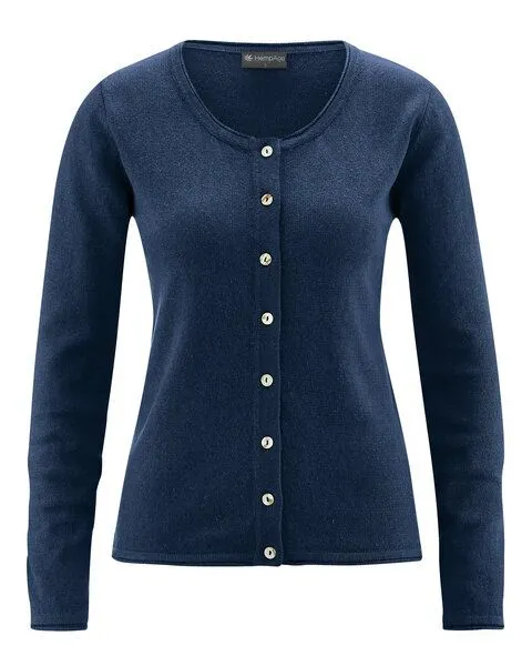 HempAge HempAge Damen Cardigan Carina, Navy, – Produktbild 1 von 3