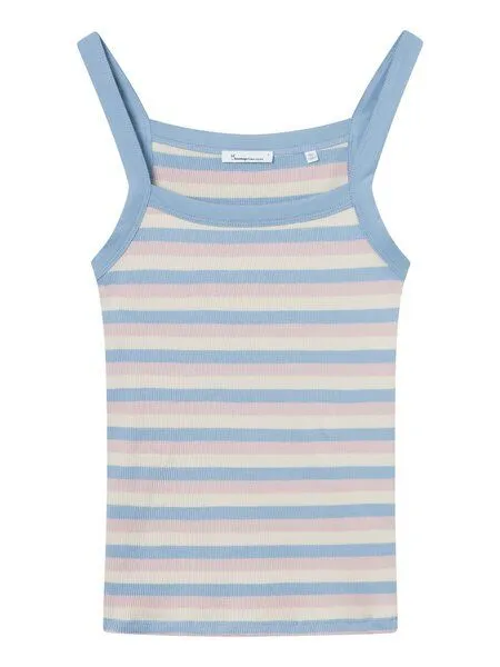 KnowledgeCotton Apparel KnowledgeCotton Apparel Ripptop gestreift - Striped rib strap top - aus Bio-Baumwolle, Mehrfarbig (stripe), – Produktbild 3 von 3