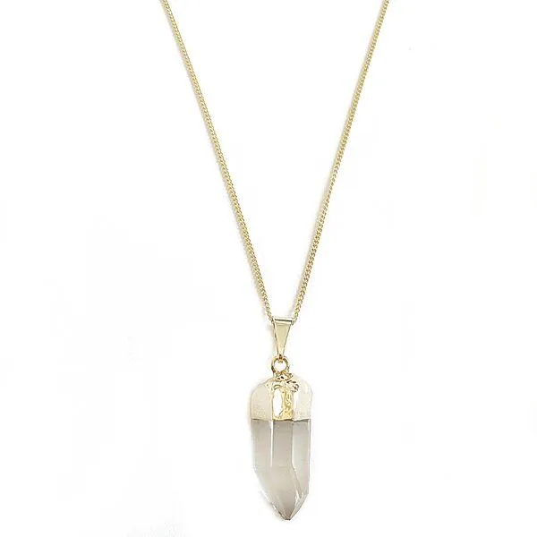 Crystal and Sage Bergkristall Halskette von Crystal and Sage vergoldet, Gold, – Produktbild 1 von 2