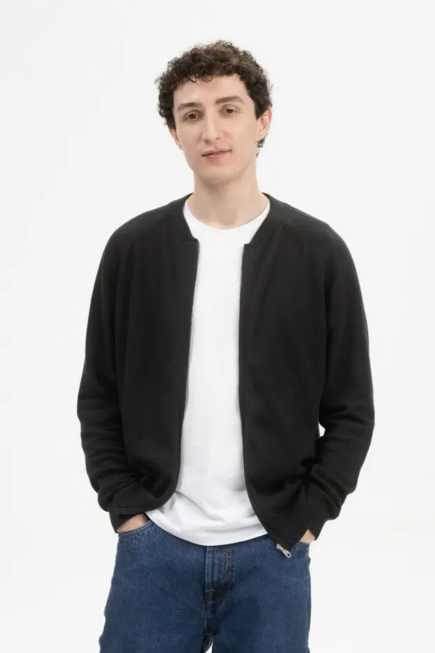 MELA MELA Herren vegan Strickjacke Shamial Schwarz, Schwarz, – Produktbild 2 von 2