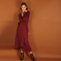 ManduTrap ManduTrap Langärmeliges Tencel Wickelkleid Tara in blau oder berry, Violett, – Produktbild 1 von 1