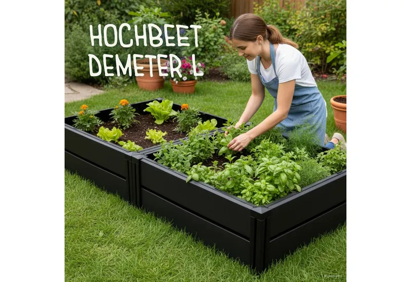 KHW KHW Hochbeet "Demeter L" aus wetterbeständigem Kunststoff, BxTxH: 158x82x31 cm, 336 Liter, Grau, – Produktbild 3 von 5