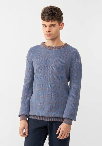 Givn Berlin Givn Berlin Strickpullover GBAIDEN aus Bio-Baumwolle, Blau (melange), – Produktbild 1 von 4