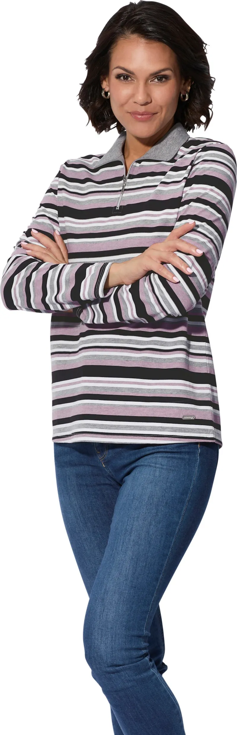 Witt Shirt rosé-schwarz-geringelt, Rosé-schwarz-geringelt, – Produktbild 2 von 2