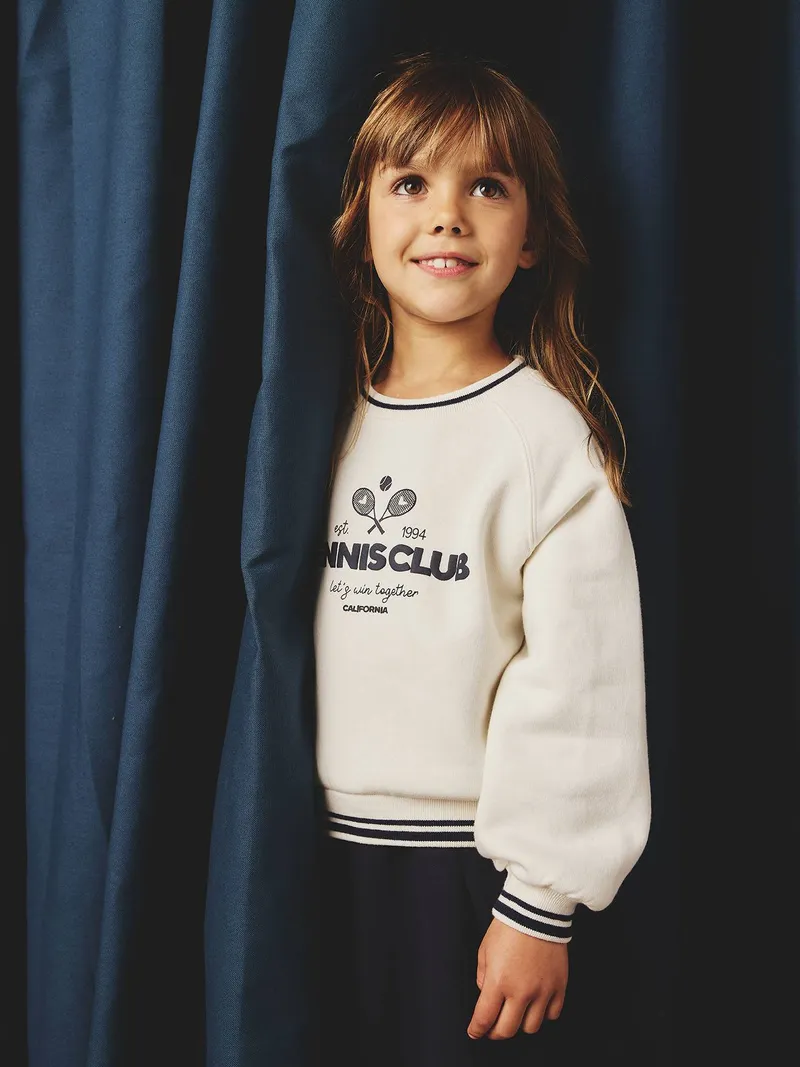 Vertbaudet Vertbaudet Mädchen Sport-Sweatshirt, Wollweiß, – Produktbild 1 von 4