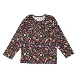 Walkiddy Kinder Langarmshirt GOTS-zertifiziert aus Bio-Baumwolle, Blumenprint, grau – Walkiddy, weich, hautfreundlich, nachhaltig & fair hergestellt – Produktbild 1 von 1