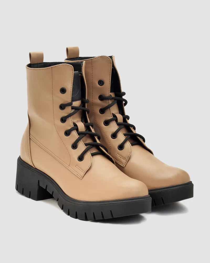 BOHEMA BOHEMA Damen vegan Stiefel Workers Nr. 3 Carmel Beige, Beige, – Produktbild 2 von 2