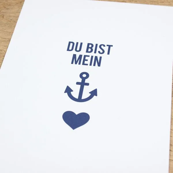 Bow & Hummingbird Bow & Hummingbird Maritime Postkarte "Du bist mein Anker" aus Recyclingpapier – Produktbild 2 von 2