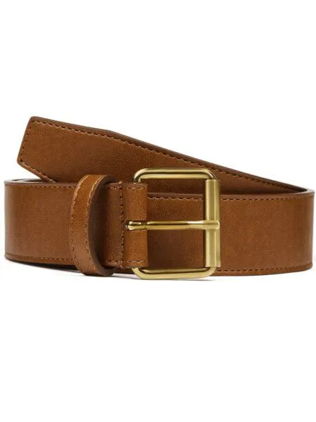Will's Vegan Shop Will's Vegan Shop Jeansgürtel 4cm Kastanie Gold Herren, Tan, – Produktbild 1 von 3