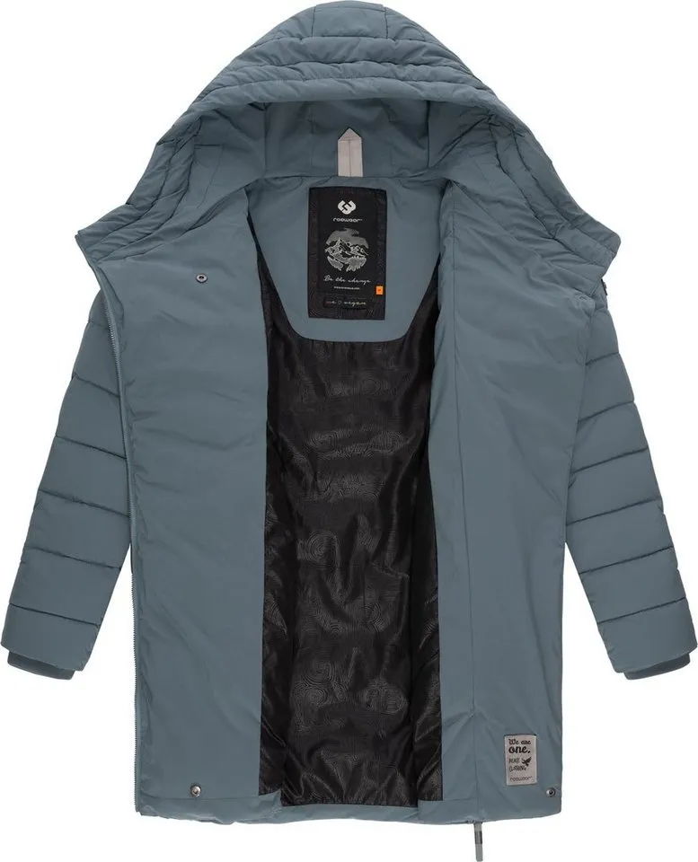 ragwear ragwear Wintermantel Teela Wasserdichter Steppmantel mit hohem Kragen, Grau, – Produktbild 1 von 3