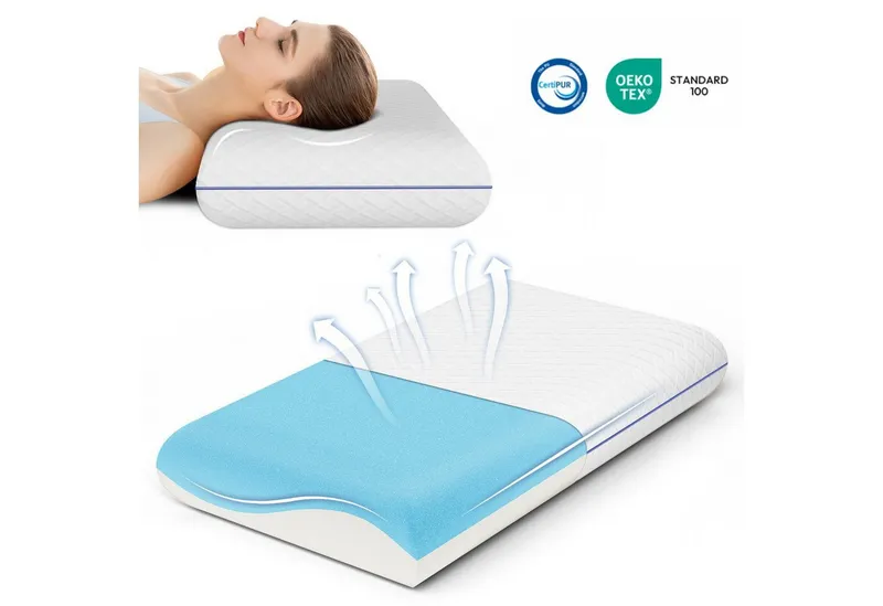 ROYGBIV Nackenstützkissen Memory Foam Kissen, Orthopädisches Kissen, 12cm Kopfkissen OEKO-TEX®, Ruckenschlafer, Bauchschlafer, Seitenschlafer, für Allergiker geeignet – Produktbild 1 von 5