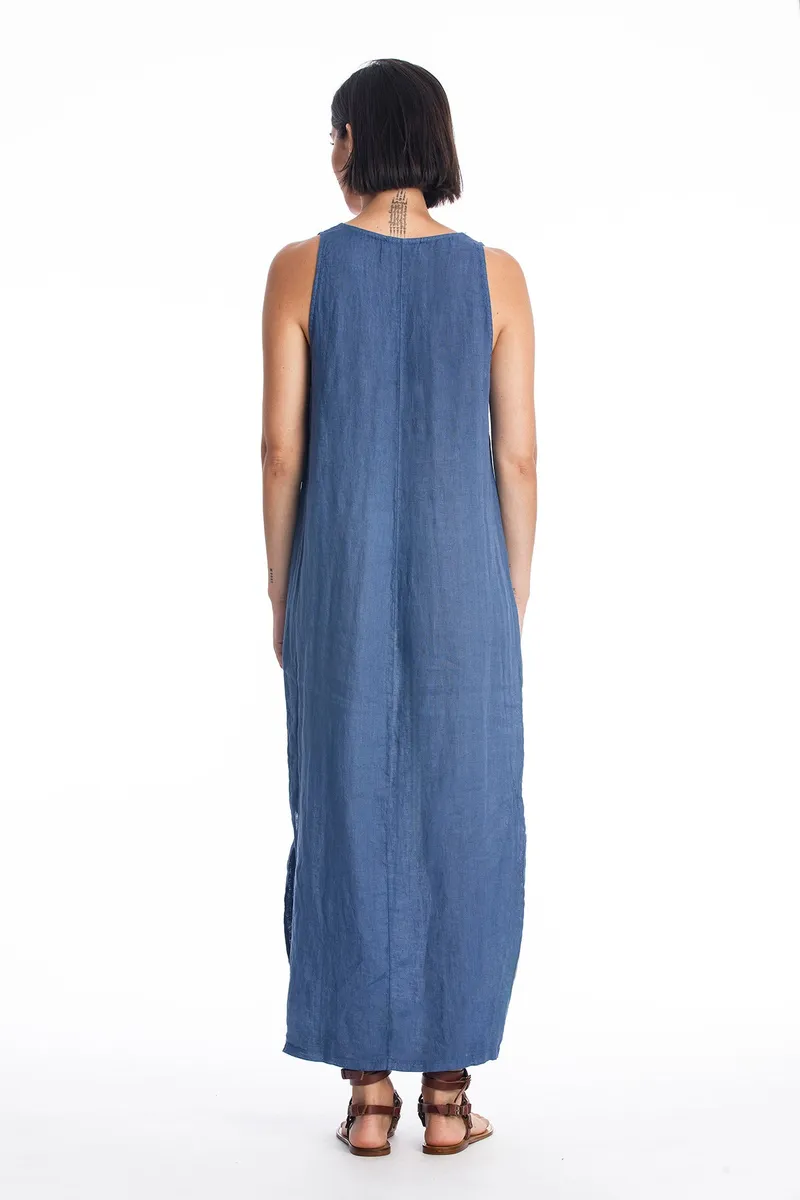 RAVENS VIEW IBIZA RAVENS VIEW IBIZA Damen vegan Leinenkleid Winona Indigoblau, Dunkelblau, – Produktbild 2 von 2