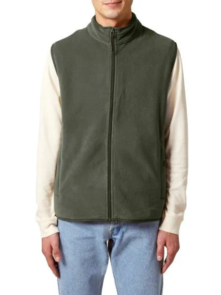 YTWOO YTWOO Herren ärmellose Basic Fleecejacke aus 100% recyceltem Polyester, Khaki, – Produktbild 1 von 4