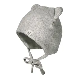 Maximo Baby Mütze mit Öhrchen Bio-Baumwolle Fleece grau-meliert Gr. 45 – Produktbild 1 von 1