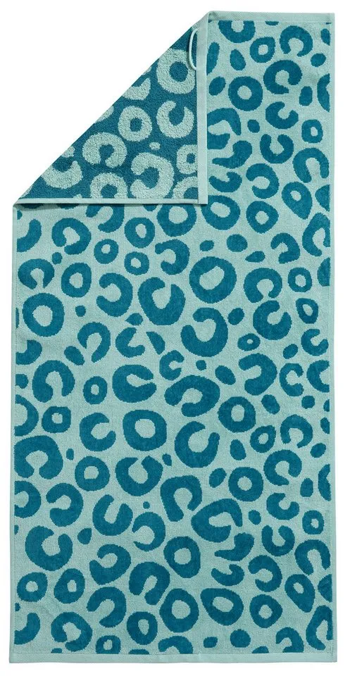 OTTO home Handtuch Set Anna Leopardenmuster, 8-tlg Handtuch-Set, 100% Baumwolle, Frottiervelours (Set, 8-St), Duschtücher, Handtücher und Gästetücher, weich, Blau, – Produktbild 3 von 5