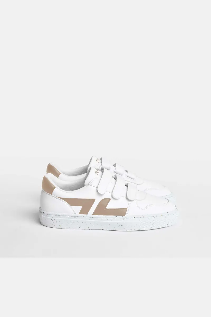 Zèta Zèta Herren vegan Alpha Velcro Sneaker Beige, Weiß, – Produktbild 1 von 2
