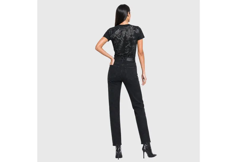 ENVYME T-Shirt Handbemalt Unikat Regular Fit 100% Bio-Baumwolle Kunst Kurzarm, Schwarz, – Produktbild 3 von 4