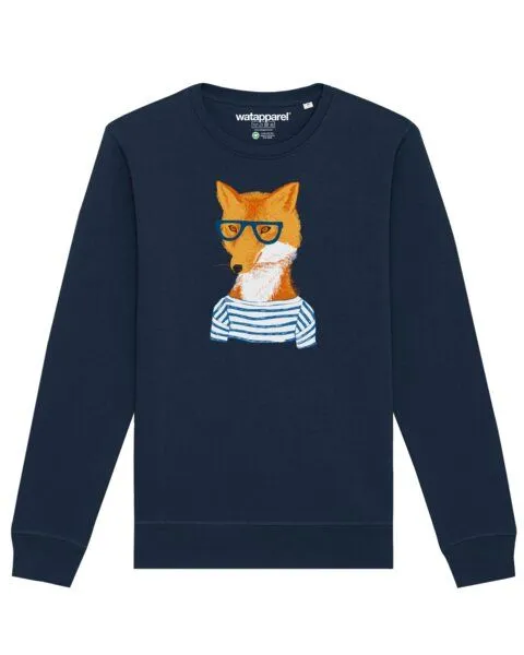 watapparel watapparel Sweatshirt Unisex Fuchs, French navy, – Produktbild 1 von 4