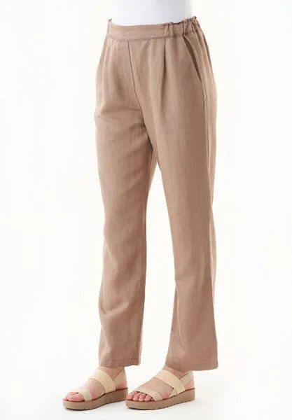 ORGANICATION ORGANICATION Hose aus TENCEL Lyocell und Leinen, Braun(deep taupe), – Produktbild 3 von 3