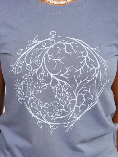 Life-Tree Life-Tree Fairwear Bambus Shirt Women YinYang, Grau, – Produktbild 3 von 4
