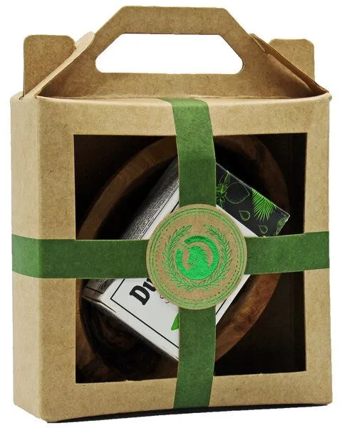 Spa Vivent Spa Vivent Mini Geschenkset mit Dudu Osun Seife und Olivenholzschale, Grün, – Produktbild 2 von 3