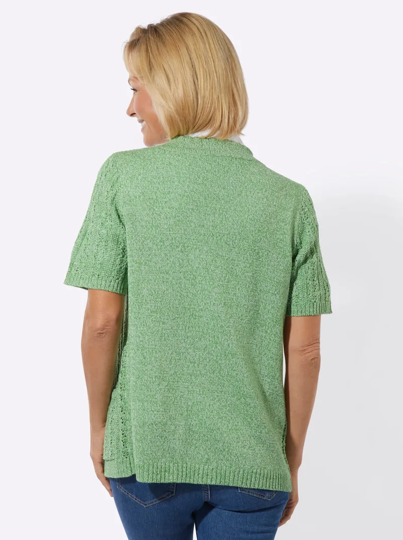 Witt Ajourstrickjacke, Apfel-ecru-meliert, – Produktbild 1 von 2