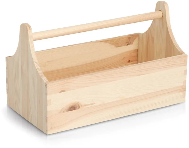 Zeller Present Werkzeugbox Kiefer, natürliches Holz, vielseitig, einfach tragbar, Braun, – Produktbild 1 von 2