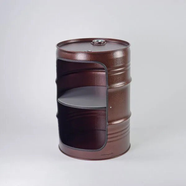 Lockengelöt Lockengelöt Nachttisch/Couchtisch aus einem kleinen Ölfass, Kupfer, – Produktbild 1 von 2