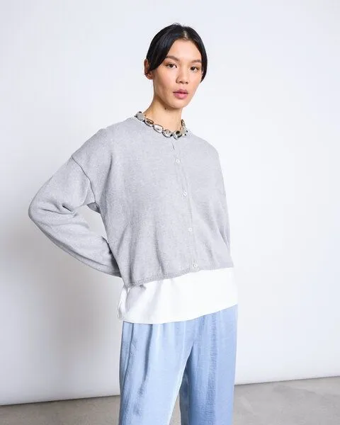 JAN N JUNE JAN N JUNE Strickjacke ASAS GOTS, Light grey, – Produktbild 1 von 4