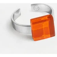 ALEXASCHA ALEXASCHA Geometrischer Ring aus Glas, mini | PUREFORM, Orange, – Produktbild 1 von 1