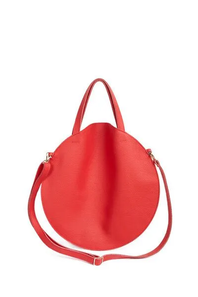ELEKTROPULLI Runder Shopper von ElektroPulli, Rot mit gold, – Produktbild 1 von 2