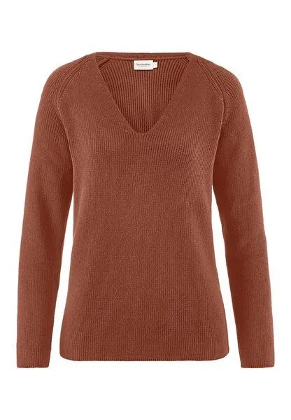 hessnatur hessnatur Strick Pullover Regular aus reiner Bio-Baumwolle, Rost, – Produktbild 3 von 4