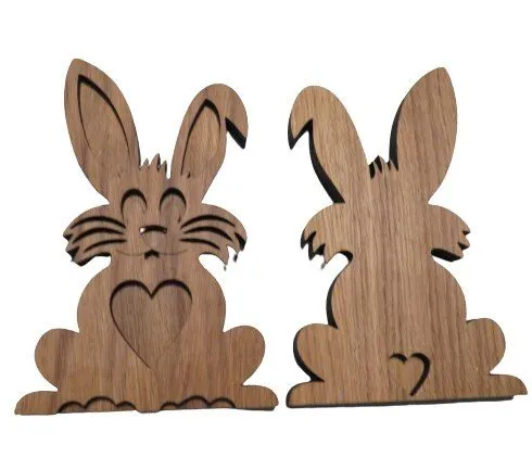 ReineNatur ReineNatur Osterhase aus Schichtholz – Eichenholz geölt – Größe: 16,5 x 10,5 x 1 cm – Produktbild 1 von 3