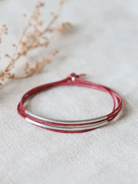 pikfine pikfine Tube Armband “Tingval” silber, Erdbeere, – Produktbild 1 von 4