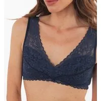 CASAGiN CASAGiN Bralette-BH aus natürlichem Bio-Stoff und weicher Öko-Spitze mit schlichtem Design, Blau, – Produktbild 1 von 1