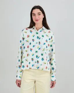 Brava Fabrics Brava Fabrics Langarm-Bluse mit Pixel-Blümchen – Produktbild 1 von 1