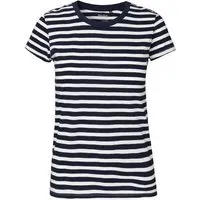 Neutral Neutral® Damen Ladies Fit T-Shirt von Neutral Bio Baumwolle, Weiß/navy gestreift, – Produktbild 1 von 1
