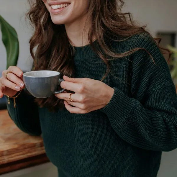 NORDLICHT NORDLICHT Grobstrick Pullover aus 100% Baumwolle MARA, Grün, – Produktbild 2 von 4