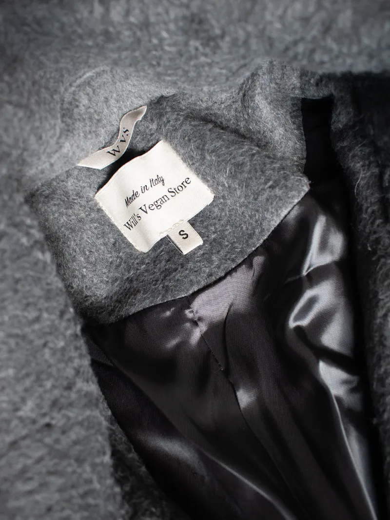 Will's Vegan Store Will's Vegan Store Damen vegan Mantel Oversize Vegane Wolle Grau, Grau, – Produktbild 1 von 2