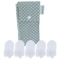 NoWaste Wrapping NoWaste Wrapping NoWaste Stofftaschentücher Taschentücher aus Stoff 5er SET inkl. Tasche, Mintgrün (minimals), – Produktbild 1 von 1