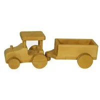 Mitienda Shop Mitienda Shop Traktor mit Anhänger aus Holz 33cm – Produktbild 1 von 1