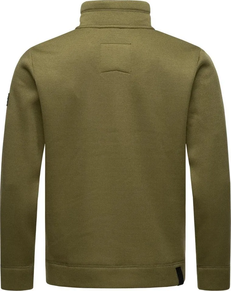 ragwear ragwear Sweatjacke Fabbian Collar Herren Basic Feinstrick-Jacke, Grün, – Produktbild 4 von 4