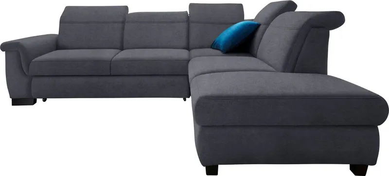 DOMO collection Ecksofa Sully komfortables Sofa, L-Form, wahlweise mit Bettfunktion und Kopf- bzw. Rückenverstellung, Grau, – Produktbild 2 von 8