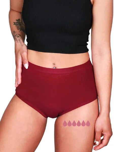Taynie Ultra Periodenunterwäsche Biozidfrei 60°C Taynie Comfort Bamboo Ultra, Rot-braun, – Produktbild 2 von 4