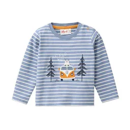People Wear Organic People Wear Organic Langarm Shirt, blau geringelt, "Van mit Bär", Bio-Baumwolle – Produktbild 1 von 1